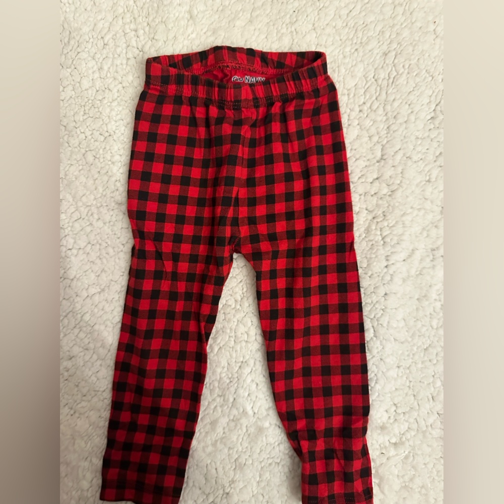 Old Navy Red and Black Plaid Kids Leggings